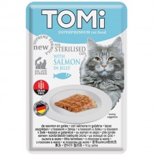 TOMi Sterilised Salmon in jelly ЛОСОСЬ влажный корм для кошек 85 г (157282)